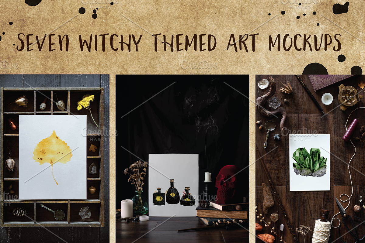 witchy flat lay art mockups bundle, a Holiday Photo by Foxtail Pine Studio (Photo 1 of 3)