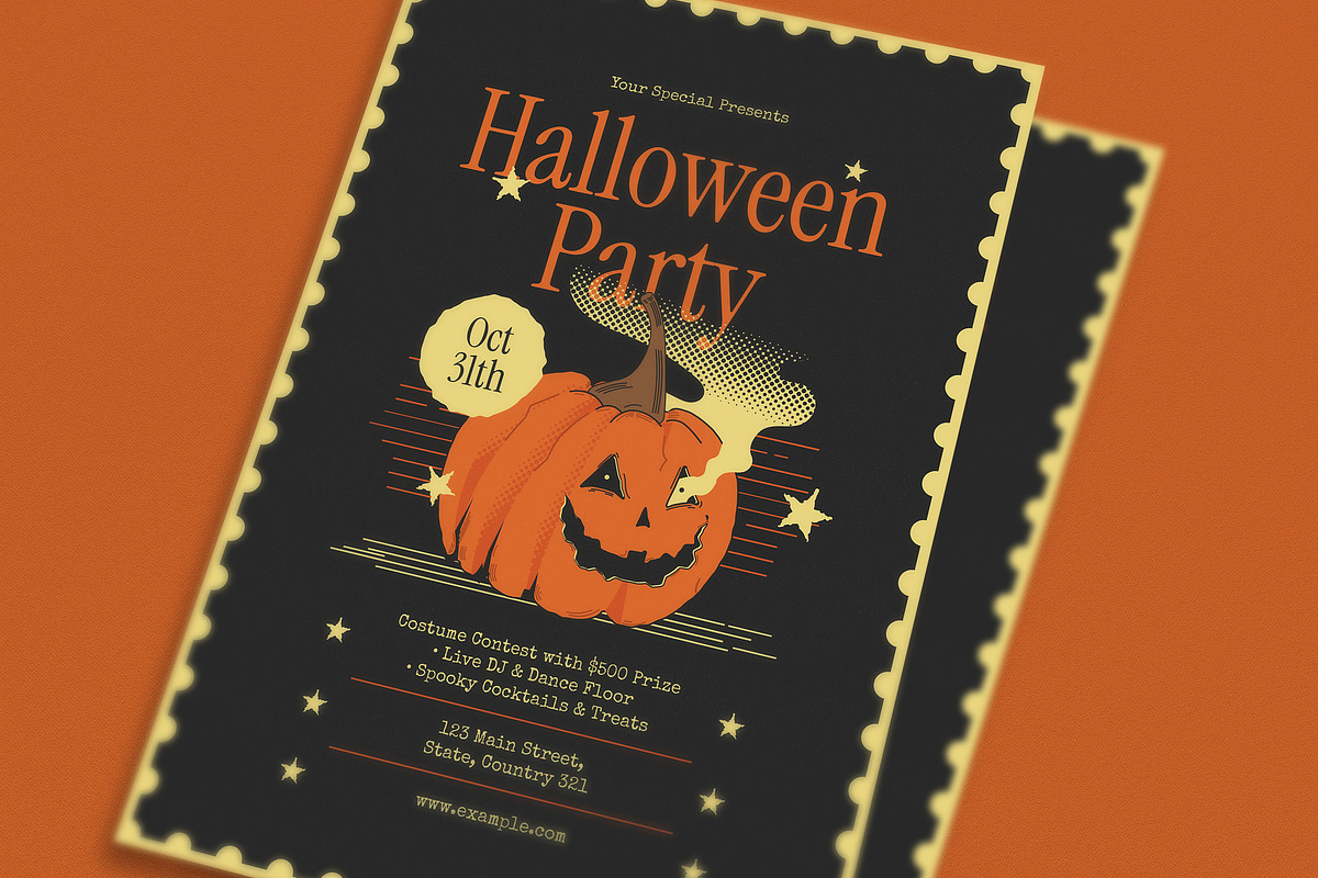 Retro Halloween Event Flyer preview 2