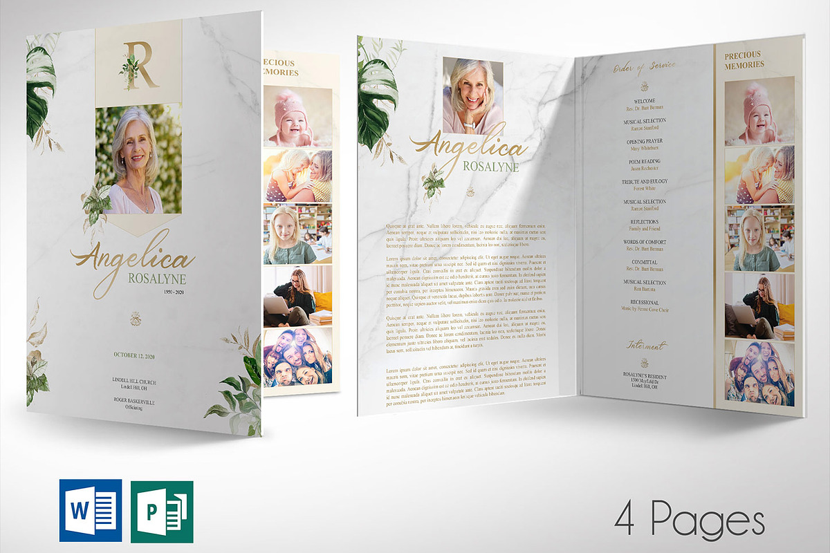 Tropica Funeral Program Word Large, a Brochure Template by Godserv Designs (Photo 1 of 10)