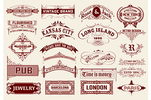 Set Of 22 Vintage Logos And Badges