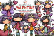 Whimsical Valentine Fairy Girl Clipa, an Illustration by cherrydesign (Thumbnail 1 of 4)