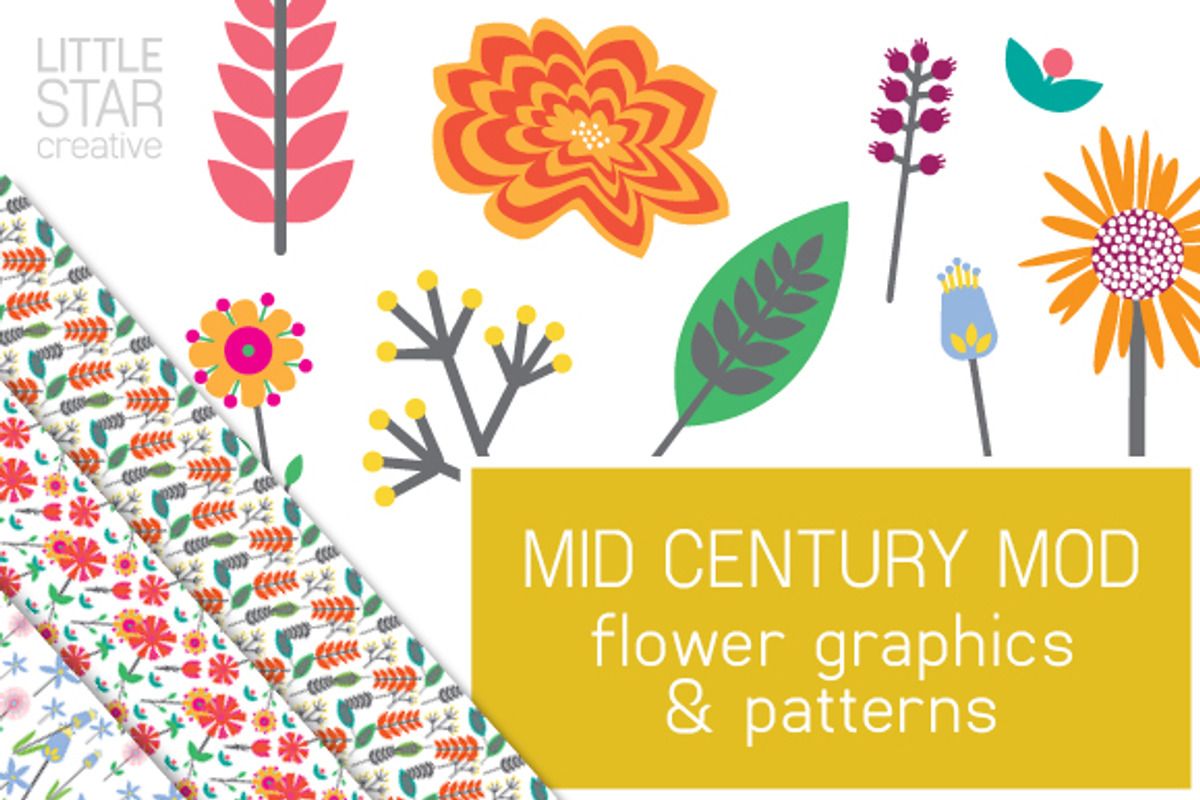 Mid Century Mod Flowers, an Icon by Little Star Creative (Photo 1 of 3)