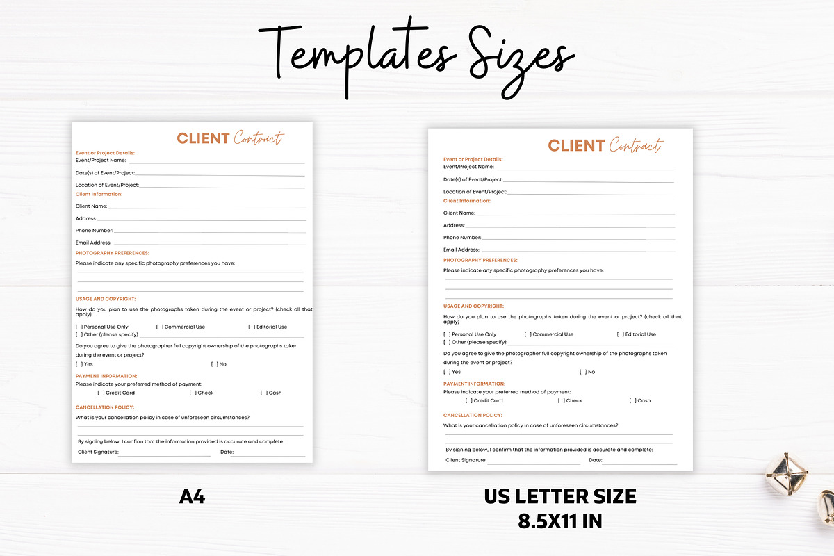 Photography Client Contract Template, a Templates & Theme by Mrxking (Photo 2 of 5)