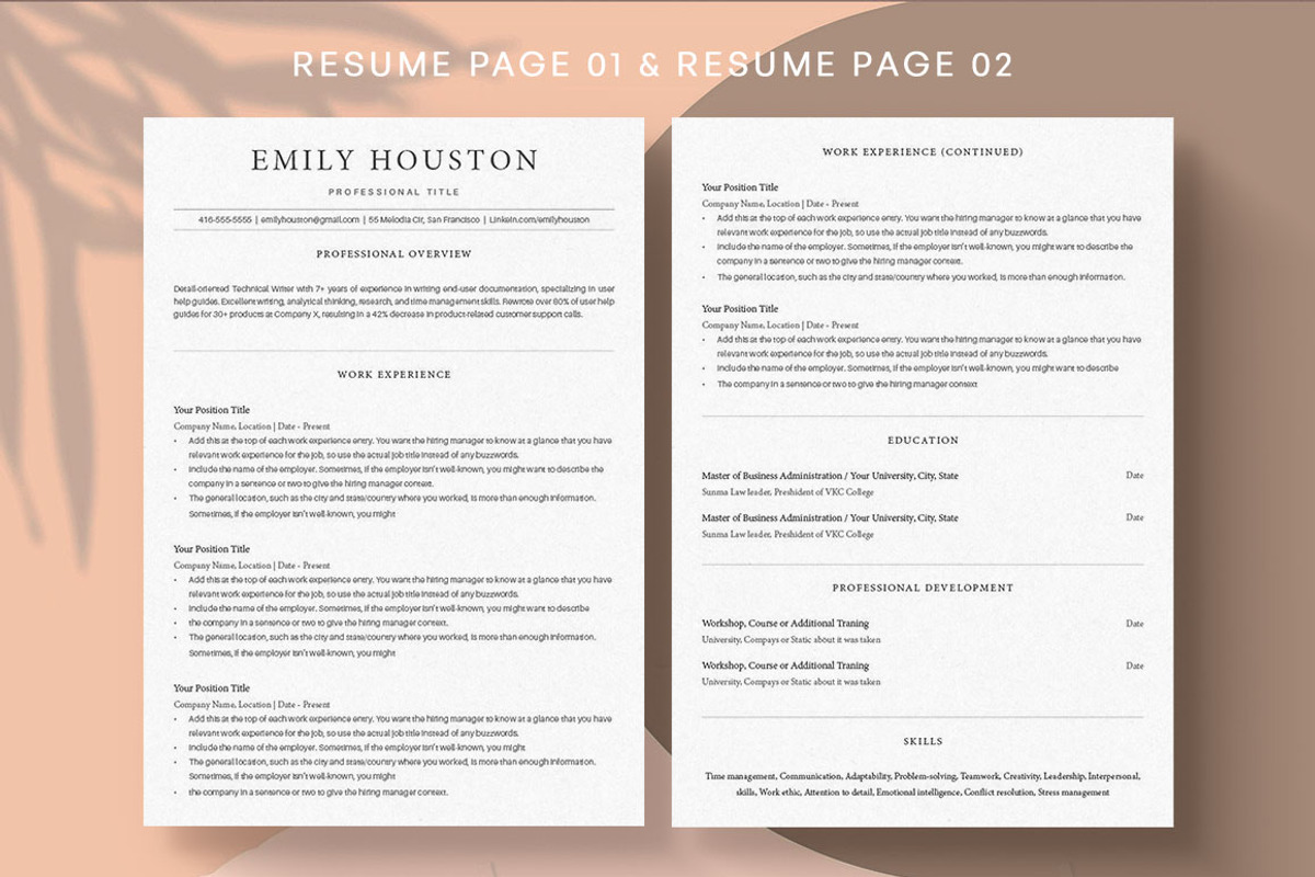 ATS Friendly Resume Template, a Resume Template by UX-group (Photo 3 of 6)