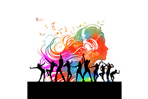 A girl listening to music at a disco, an Illustration by Nenahliadava Design