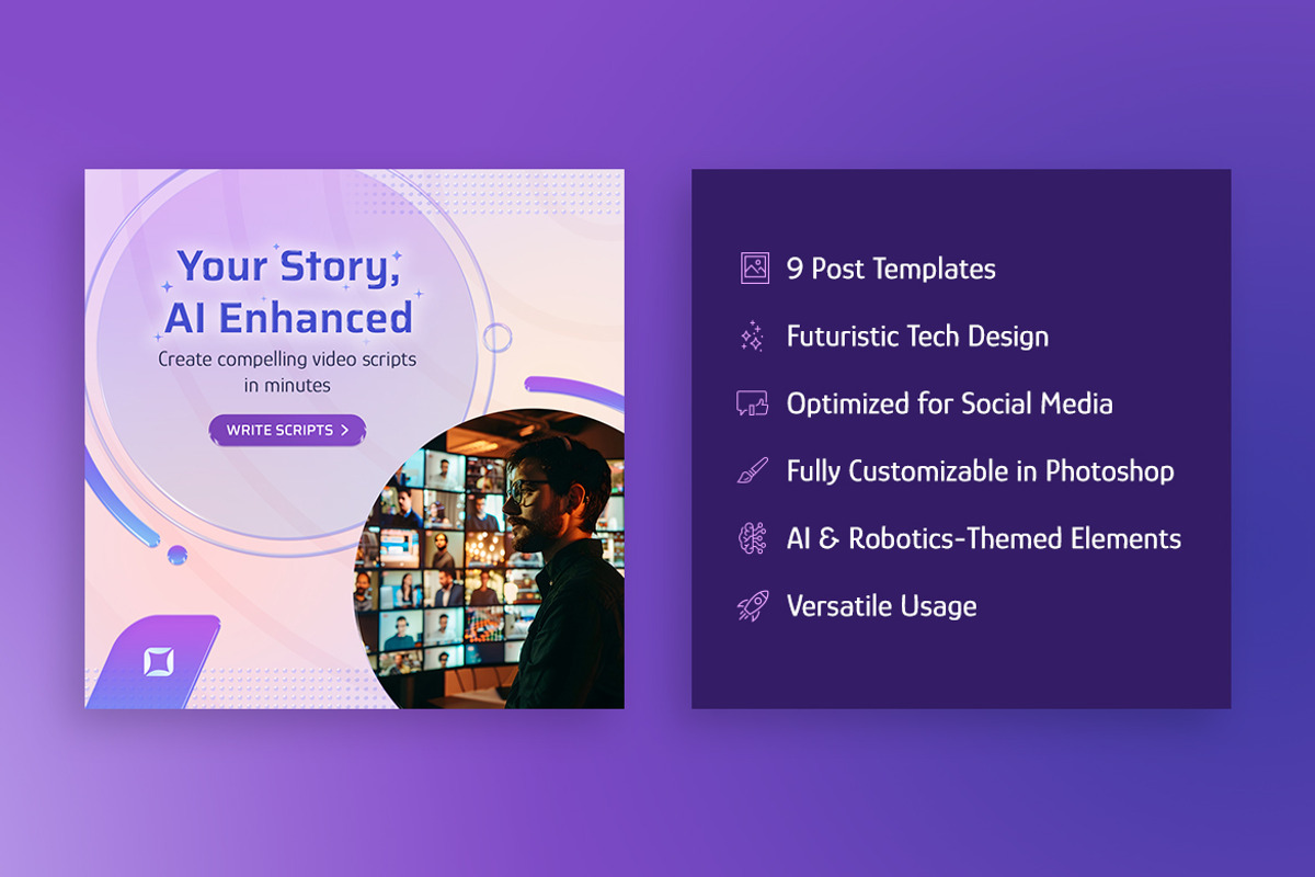 Artificial Intelligence Templates, a Social Media Template by Brandify Studio (Photo 6 of 6)