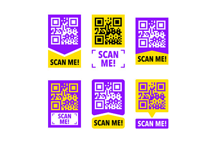 Scan me icon with QR code, an Illustration by UP-Studio