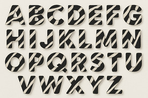 Animal print alphabet letters in zeb, a Photo by Dvoevnore photos