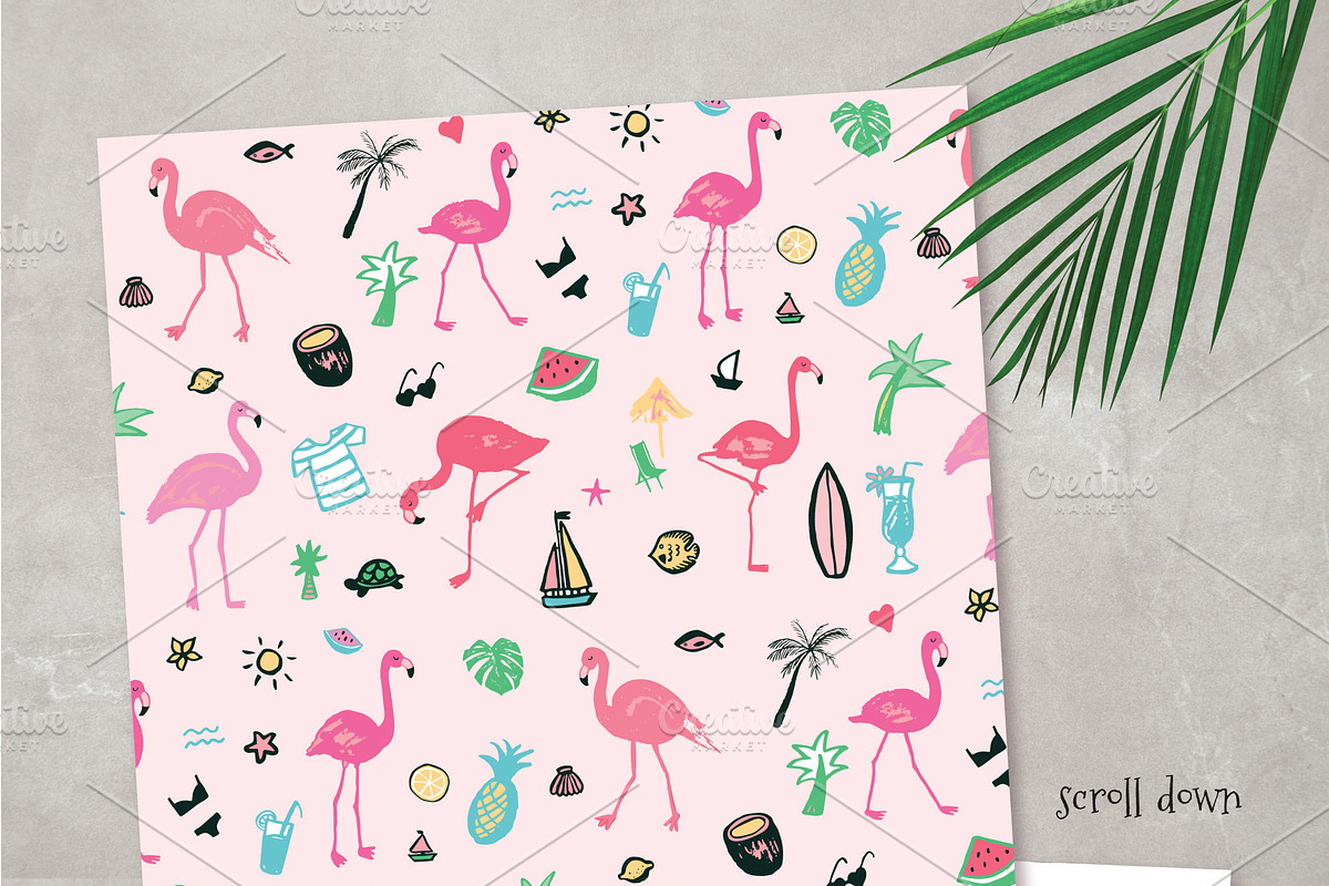 Flamingo Party, a Pattern Graphic by GooseFrol (Photo 2 of 15)