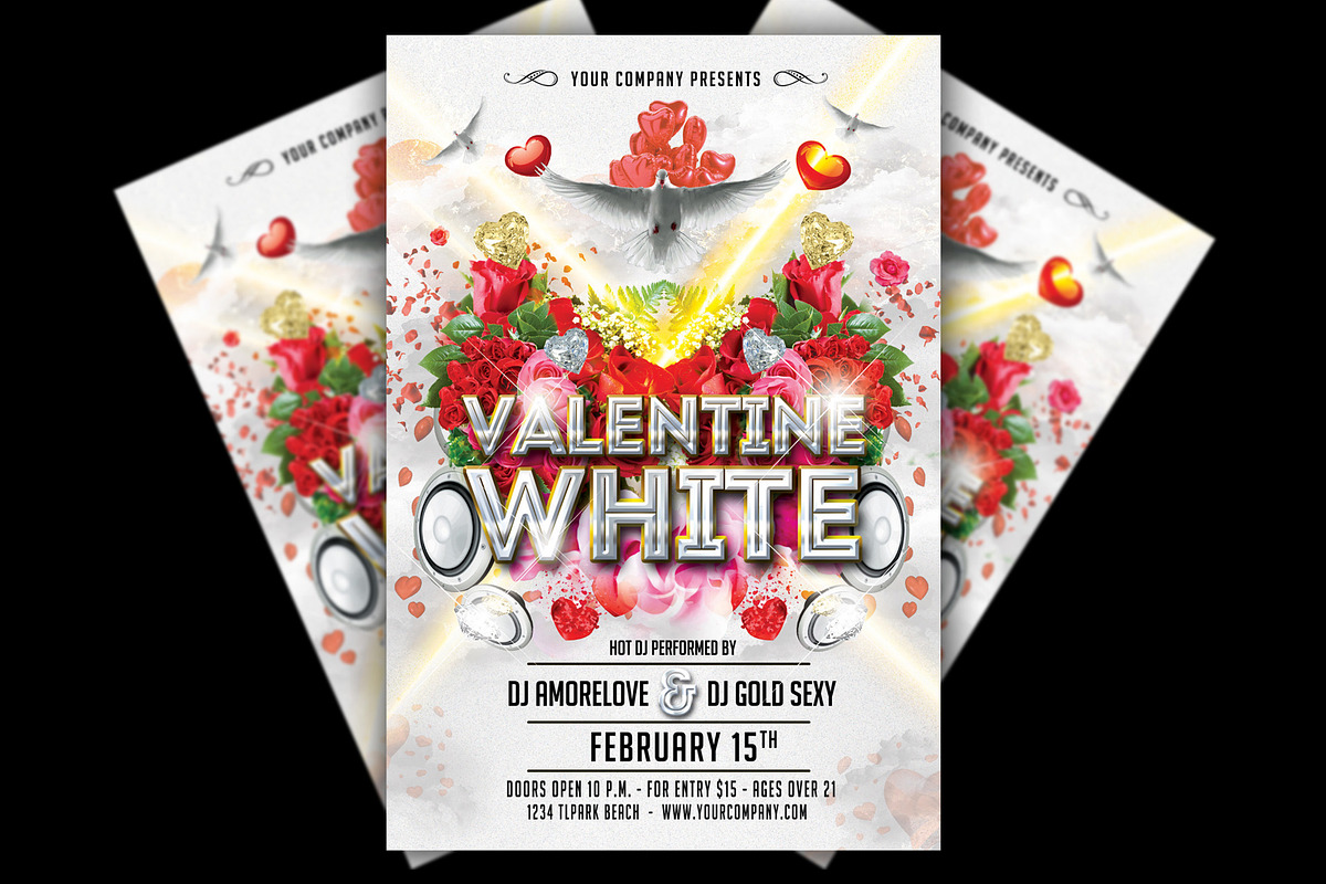 White Valentine Party Flyer, a Flyer Template by feydesign (Photo 2 of 2)