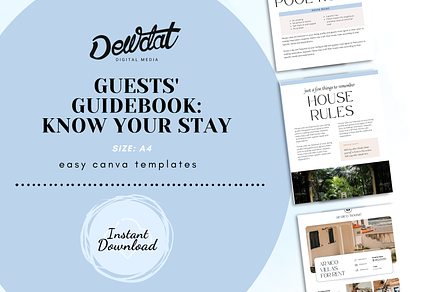 Guest Guidebook Canva Templates, a Graphic by Dewdat Digital Media