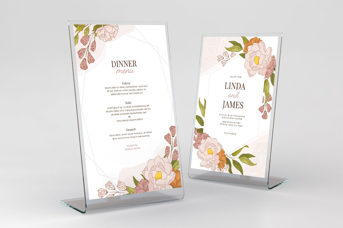 Modern Floral Wedding Invitation, a Card Template by BrandPacks (Photo 4 of 4)