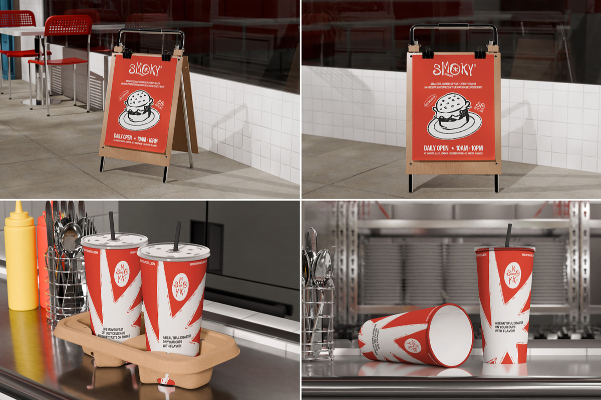 20 Burger Restaurant Branding Mockup, a Packaging Mockup by Vitora Mockup (Photo 3 of 6)