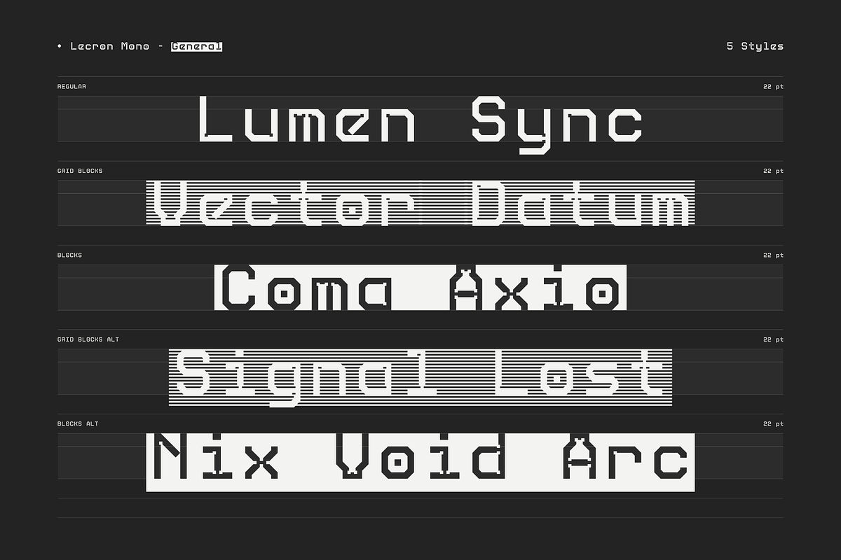 Lecron Mono, a Sans Serif Font by Sunny Side Type (Photo 5 of 13)