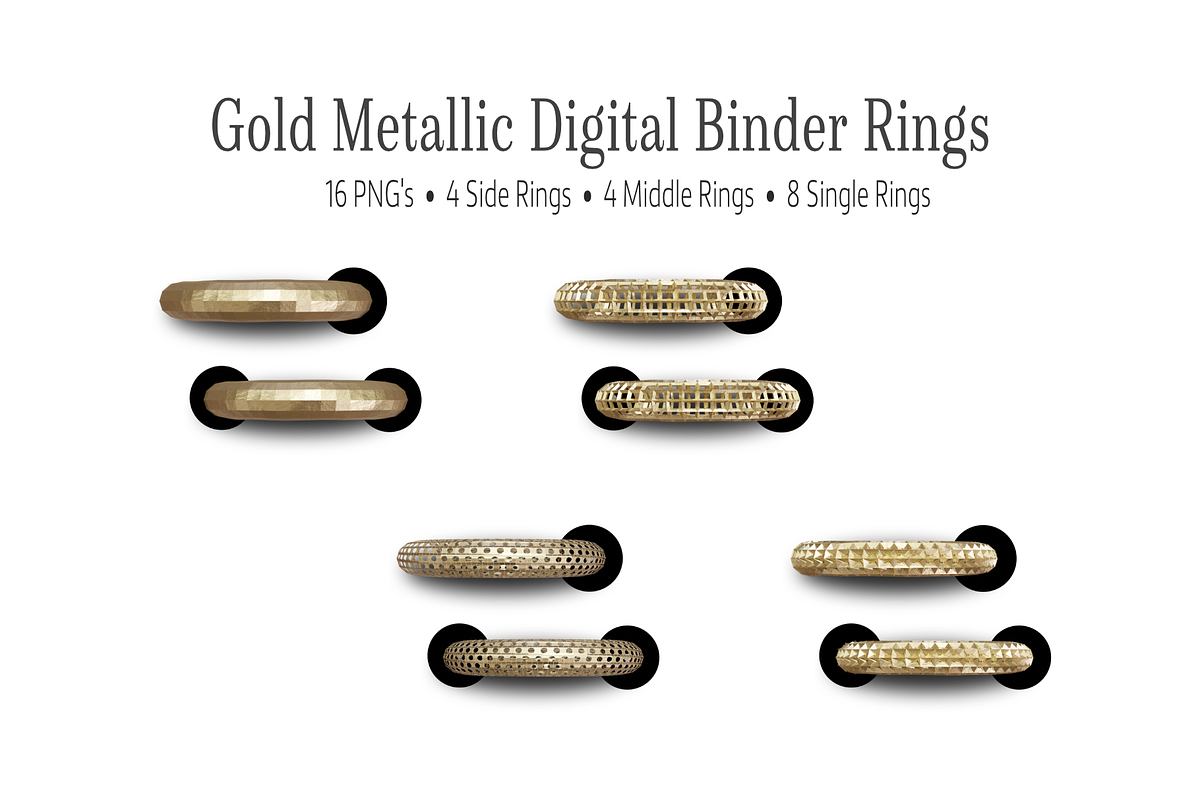 Gold Digital Planner Binder Rings, an Object Graphic by 3PointsCreative (Photo 1 of 6)
