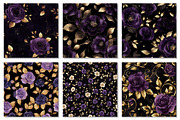 Purple & Gold Rose Digital Paper, a Texture Graphic by Dream Creation (Thumbnail 6 of 7)