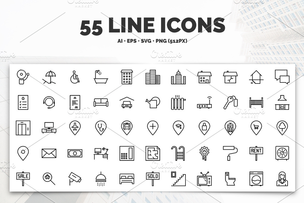 Premium »Real Estate« Icons, a Solid Icon by IconUncle (Photo 2 of 3)
