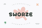 Sworze Font, a Handwritten Font by baqoos (Thumbnail 1 of 8)