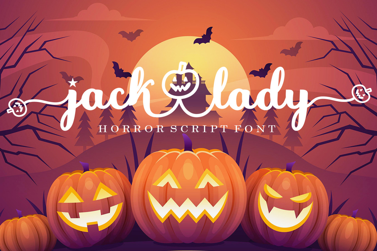 Jack Lady Halloween Font, a Script Font by Bosstype Studio (Photo 1 of 8)