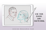 Procreate Drawing: Portrait Poses, a Shape Add-On by Design Resource Hub (Thumbnail 5 of 10)