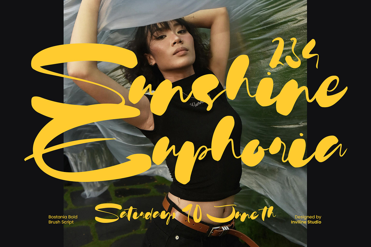 Bostania - Bold Brush Font, a Handwritten Font by Inviline.co (Photo 8 of 10)