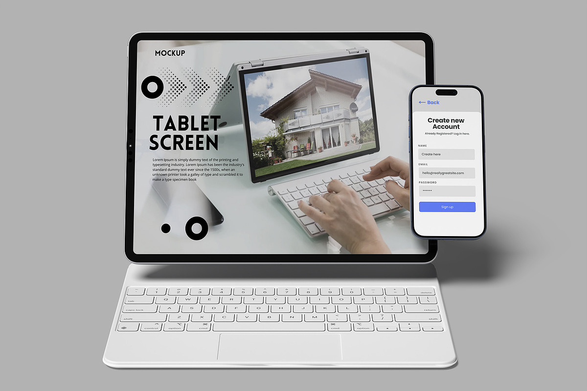 Tablet & Phone Screen Mockup, a Device Mockup by lamorastudio (Photo 7 of 11)