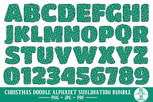 Christmas Doodle Alphabet Bundle V.2