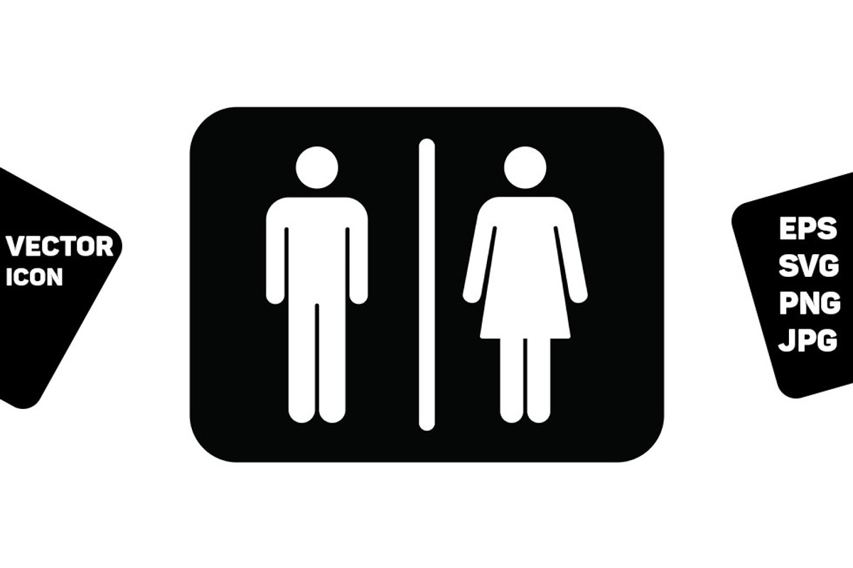 Restroom sign vector man and woman, an Icon by TukTuk Design
