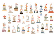 Zen Stones cairns vector clipart, a Decorative Illustration by Contes_de_fée (Thumbnail 2 of 4)