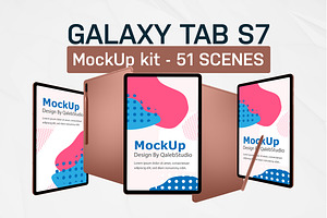 Galaxy Tab S7 Kit, an iPad Mockup by Qaleb Studio