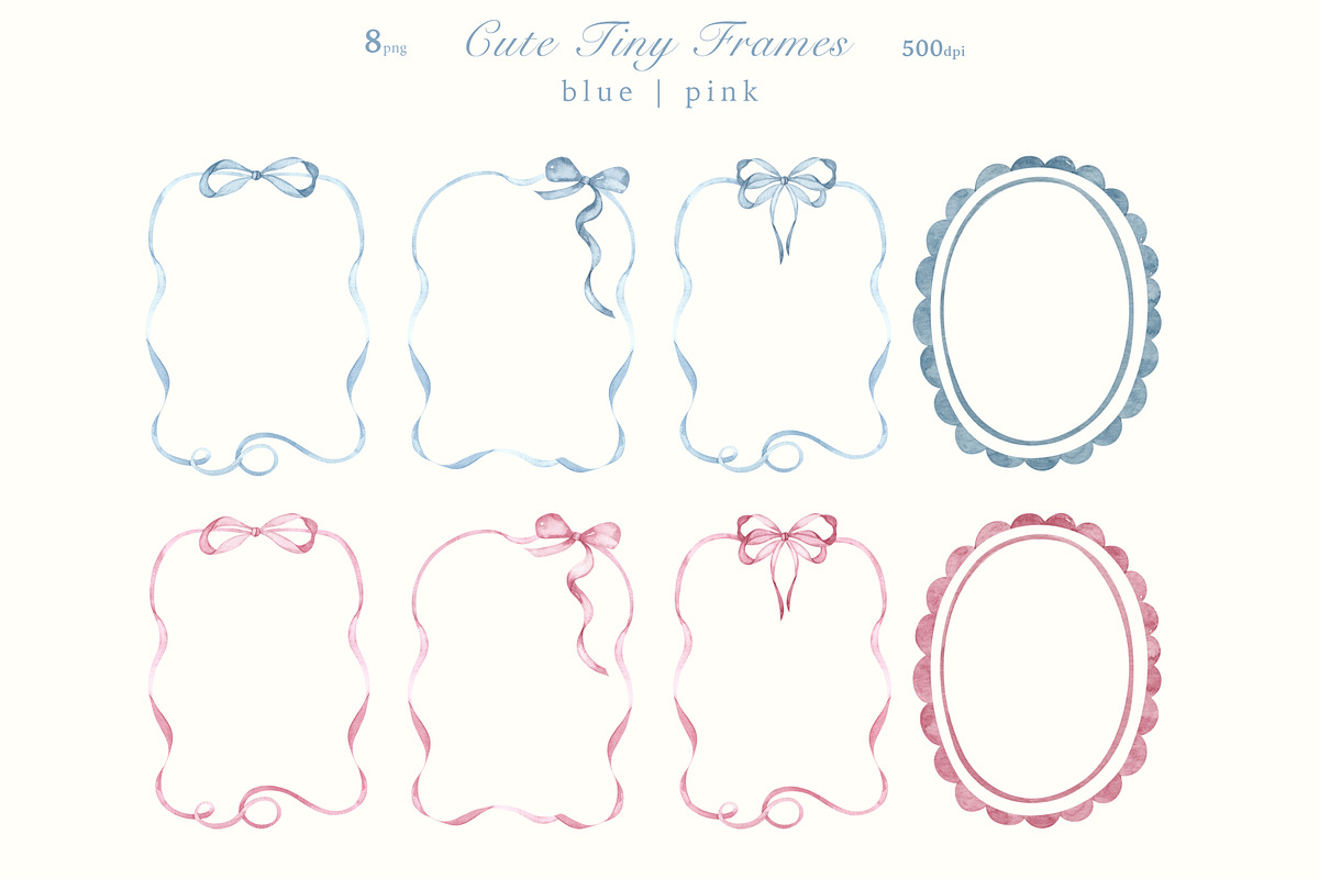 Bows and Roses. Vintage watercolor., a Decorative Illustration by Ooh Lily (Photo 7 of 14)