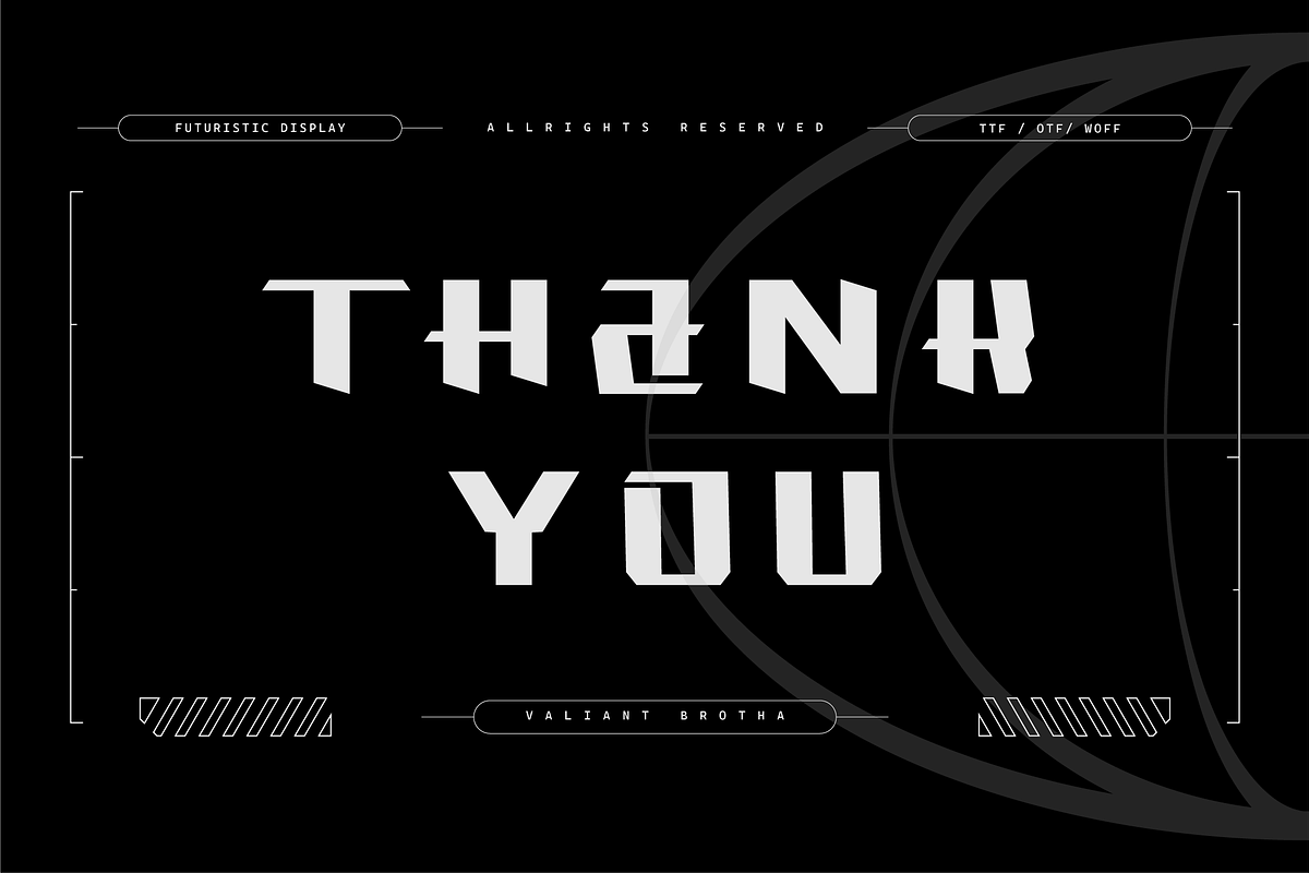 VB Fairock - Futuristic Display Font, a Sans Serif Font by VALIANTBROTHA (Photo 11 of 11)