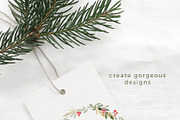 Christmas Wreath Clipart Card Border, a Work Illustration by Essem Creatives (Thumbnail 6 of 8)