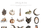 Watercolor Witchy Halloween Clipart, an Illustration by Pati Paints (Thumbnail 3 of 10)