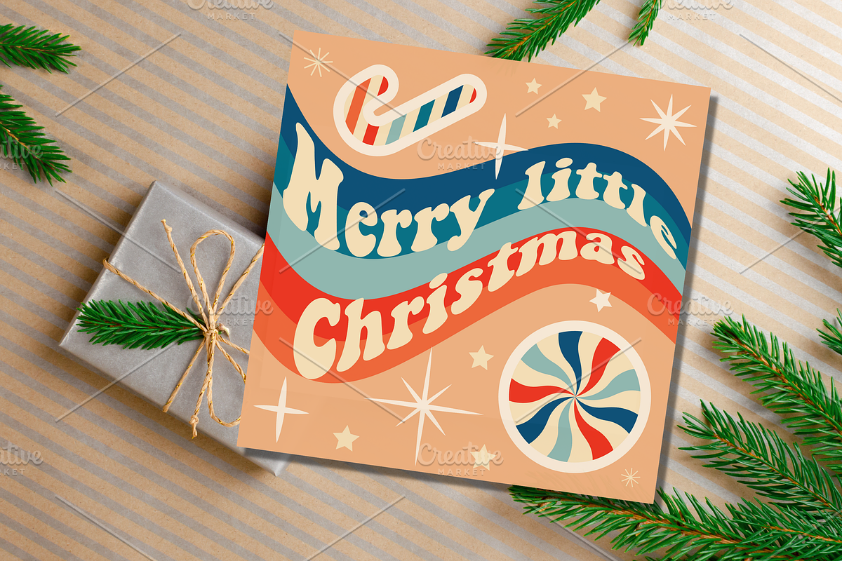 Retro Christmas Greeting Cards, a Decorative Illustration by Art's and patterns (Photo 5 of 19)