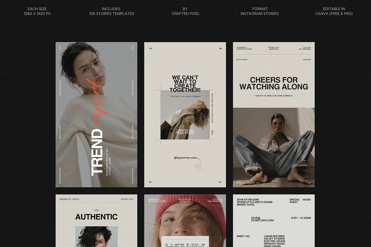 ZEVR | Instagram STORIES Bundle, a Social Media Template by Crafted Pixel (Photo 1 of 10)
