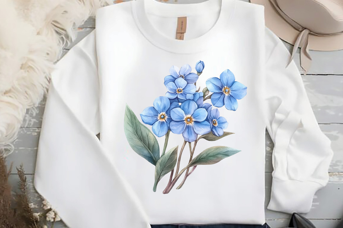 Blue Flowers Clipart, an Illustration by DreamCafeArt (Photo 6 of 7)