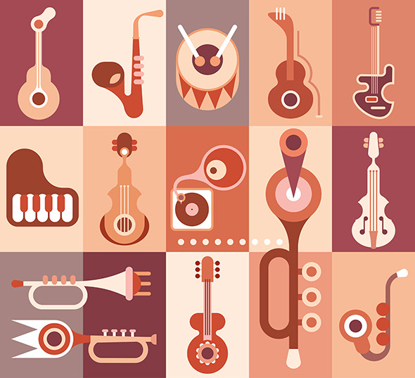 Music Instruments vector design, an Illustration by danjazzia