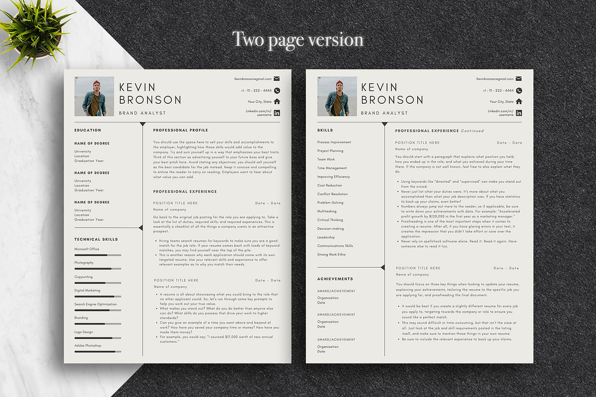 Sleek Resume Template Pack | Canva, a Resume Template by Lux Resume (Photo 2 of 9)