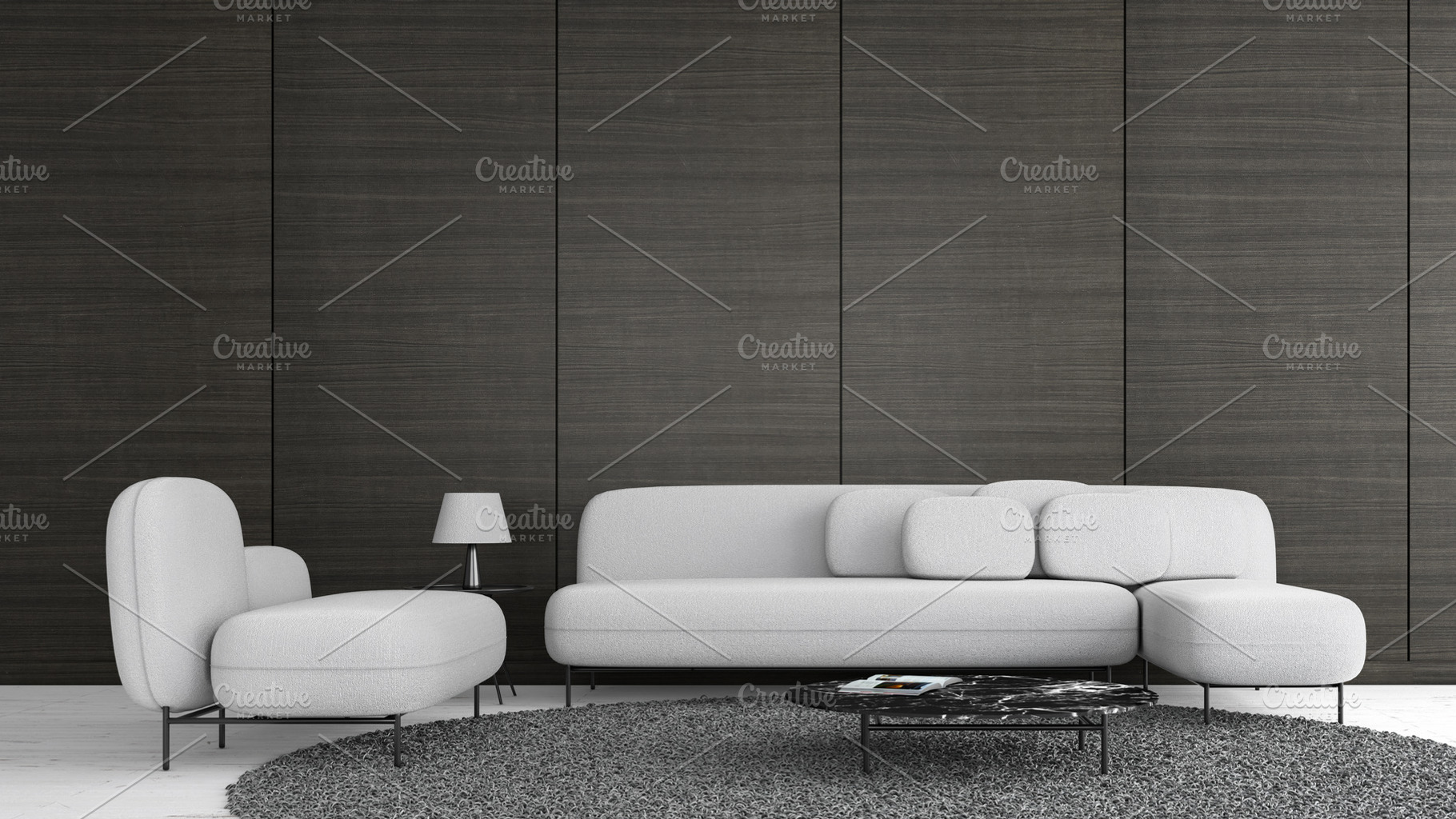 Modern interior living room stock photo containing 3d and apartment, an Architecture Photo by MOOSPACE_STUDIO