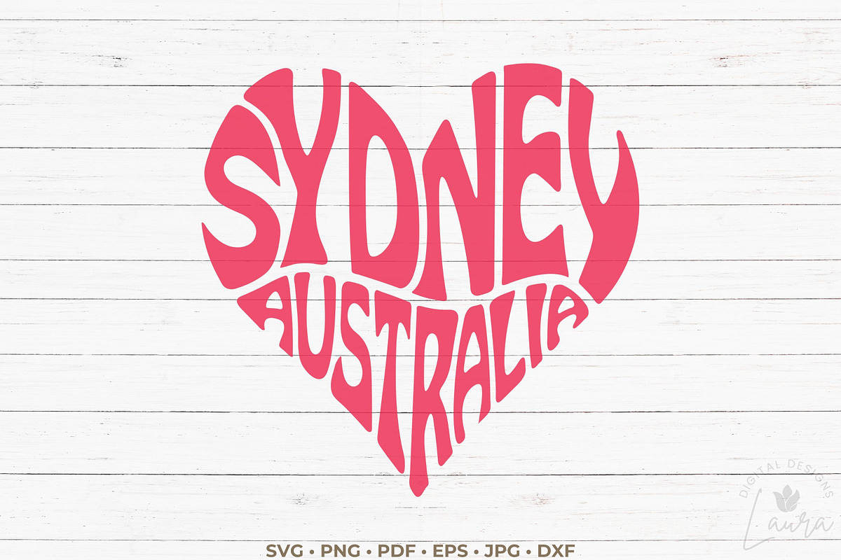 Sydney Australia Word Art Heart, an Object Graphic by DigitalDesignsLaura (Photo 2 of 3)