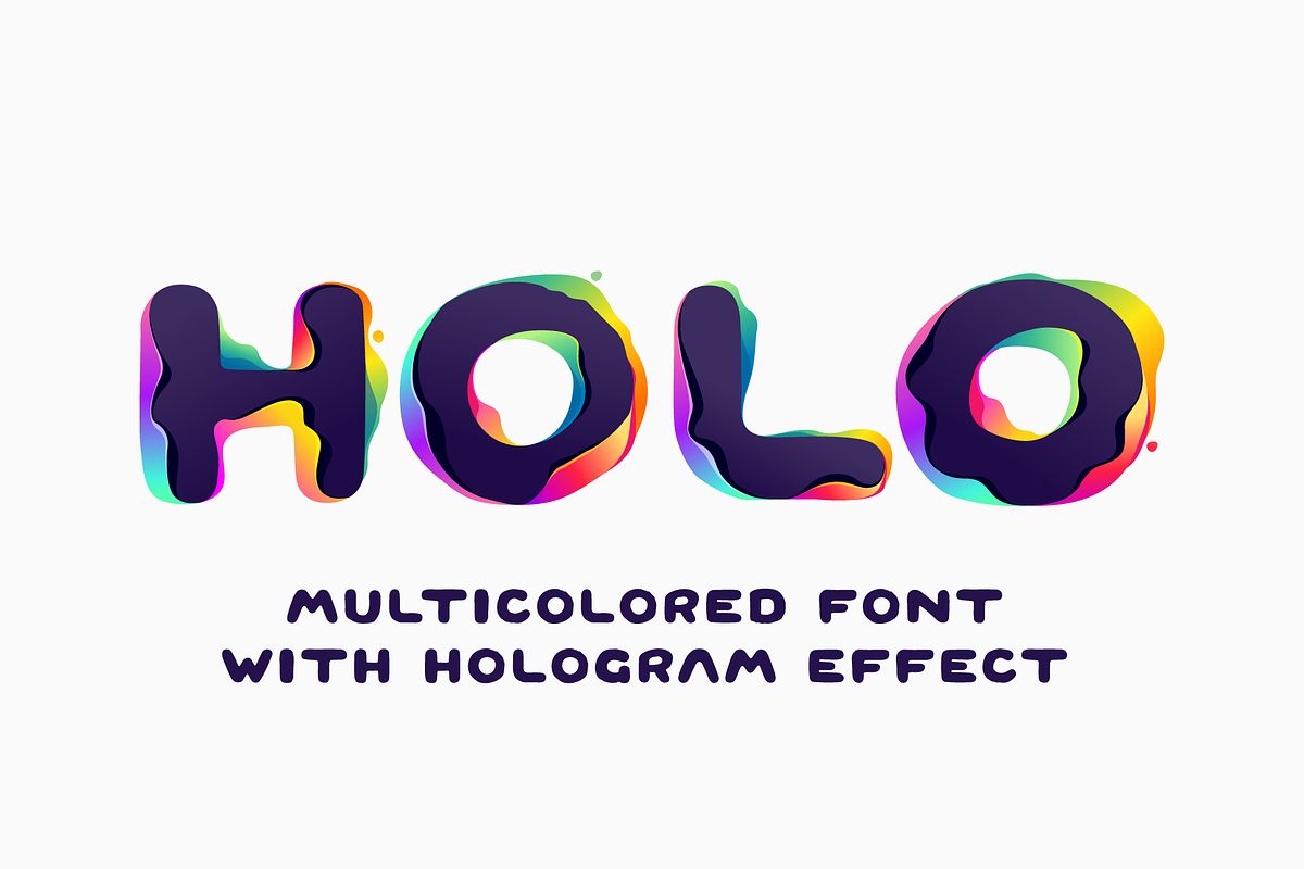Hologram Shift colorful glitch font, a Sans Serif Font by kaer_shop (Photo 1 of 9)