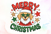 Merry Christmas Santa Dog PNG, an Illustration by Sublimation Artist (Thumbnail 1 of 9)
