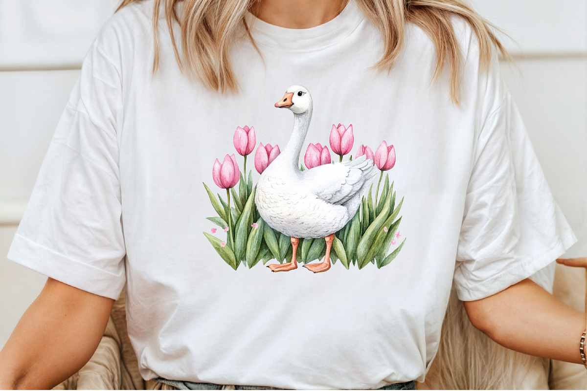 White Goose Garden Clipart, an Illustration by Pixels.Craft (Photo 7 of 7)
