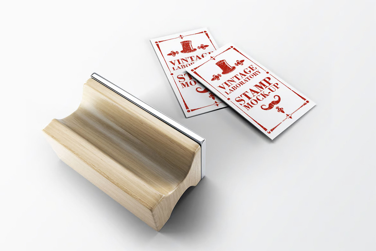 Stamp Business Card Mock-Up, an Advertising Mockup by DesignRushMarket (Photo 3 of 9)
