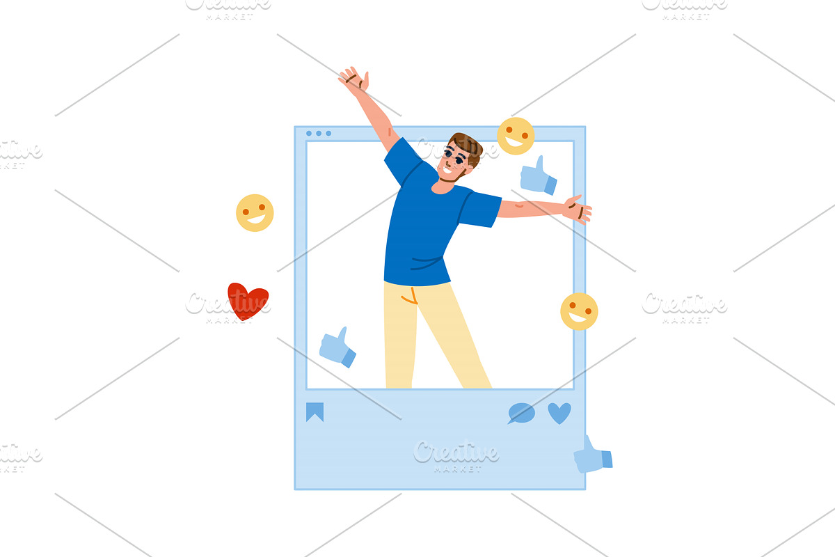 Influencer posing with open arms, a Person Illustration by pikepicture