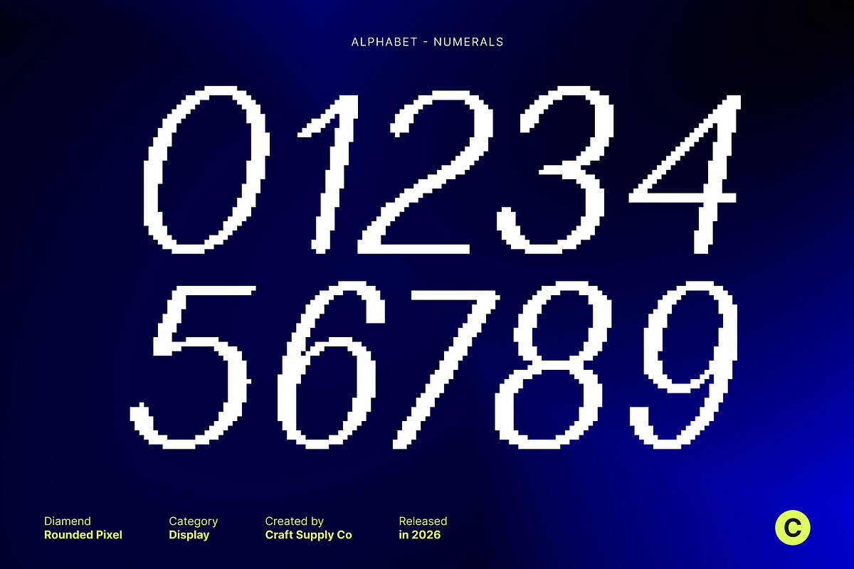 Diamend Rounded Pixel, a Sans Serif Font by Craft Supply Co. (Photo 5 of 8)