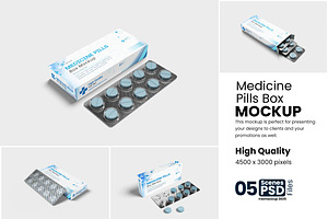 Medicine Pills Box Mockup, a Product Mockup by bimockup