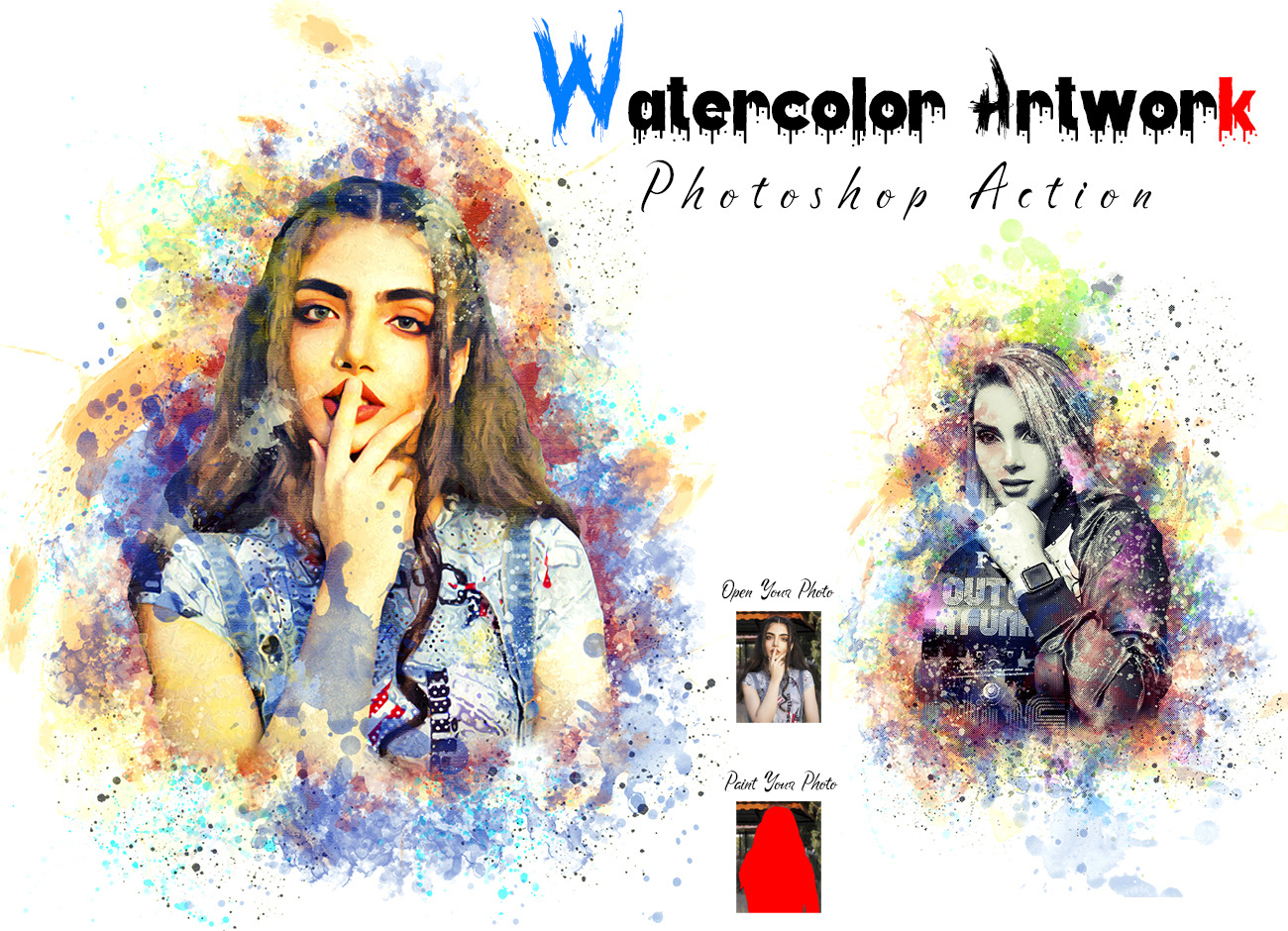 Watercolor Artwork Photoshop Action, an Action Add-On by Studio Retouch