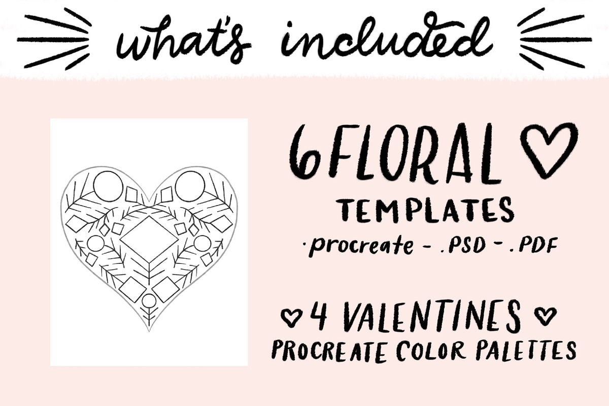 Folksy Florals Valentines Templates, an Illustration by On the Mark Designs (Photo 2 of 7)